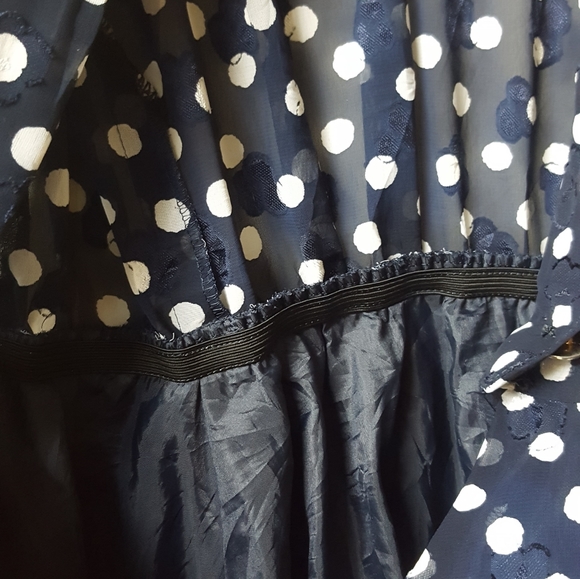 Polka dot dress with white lace collar - Picture 8 of 11